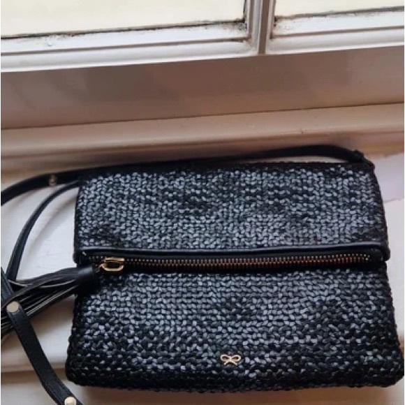 Anya Hindmarch Handbags - Elegant Black Woven Handbag